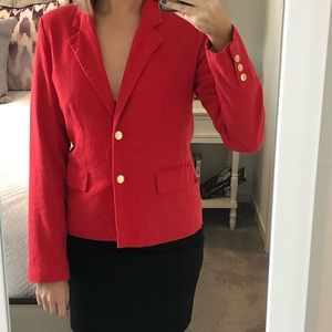 Red Linen blazer, NWOT
